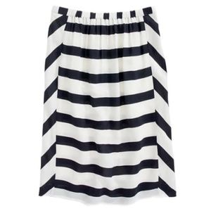 Madewell Picket-Stripe Silk Skirt XS